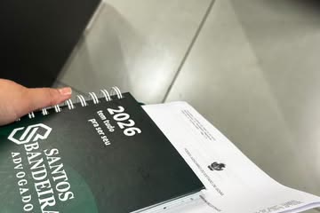 Agenda 2026 do escritório Santos Bandeira Advogados sobre documentos